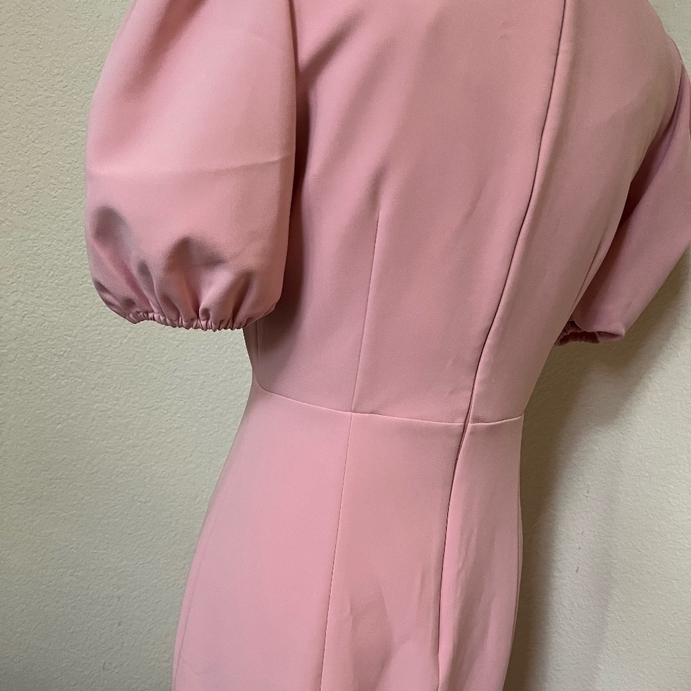 NWT SACHIN + BABI | Pink Layla Midi Dress w Puff Sleeve and Mermaid Hem | Size 4 - Picture 11 of 16